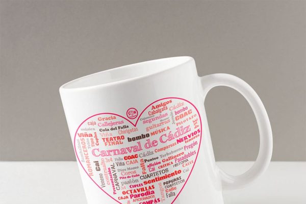 taza corazon de carnaval