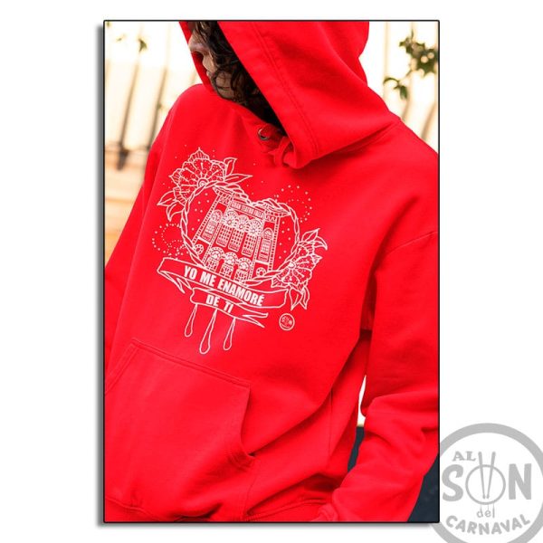 Sudadera corazon yo me enamore de ti roja con gorro