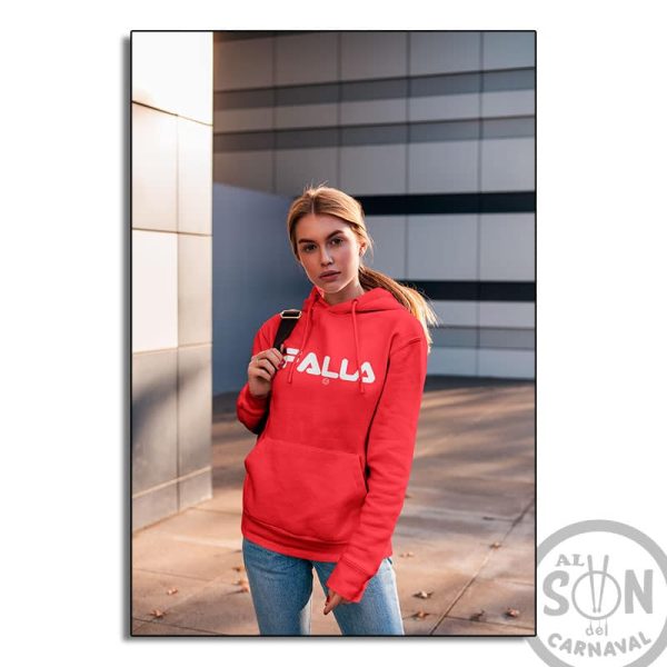 Sudadera marca falla roja con gorro