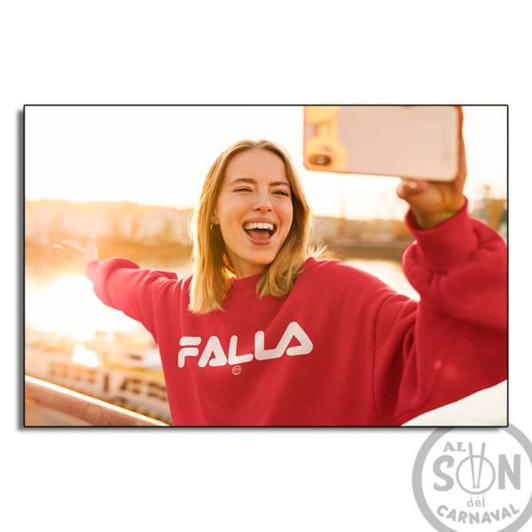 Sudadera marca falla roja sin capucha