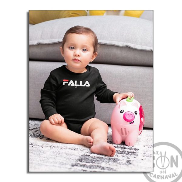 body bebe marca falla - manga larga - negro