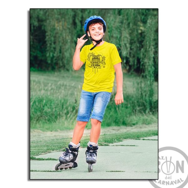 camiseta para niño Corazón Yo me enamore de ti - amarilla