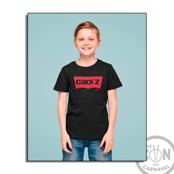 camiseta para niño cadiz - negra