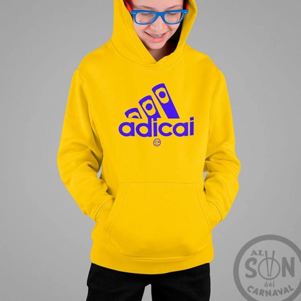 sudadera para niño adicai amarillo con gorro