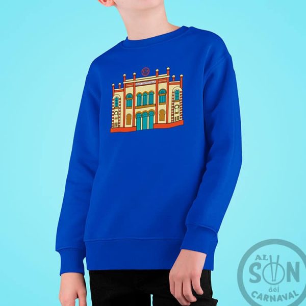 sudadera para niño gran teatro falla a todo color azul sin gorro