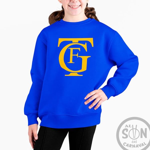 sudadera para niño logo gran teatro falla gtf azul sin gorro