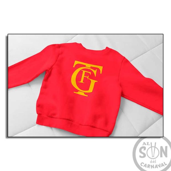 sudadera para niño logo gran teatro falla gtf roja sin gorro