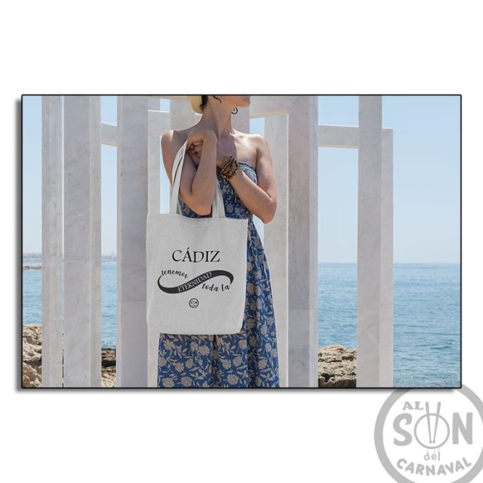 Bolso tote bag Cádiz tenemos toda la eternidad blanco