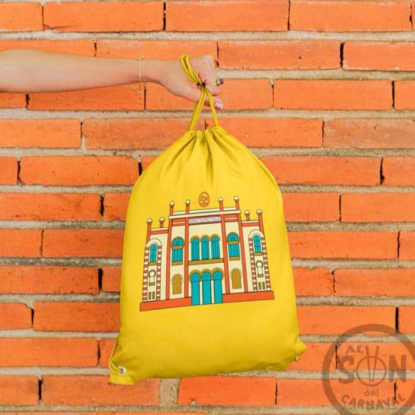 mochila de saco Gran Teatro Falla amarilla