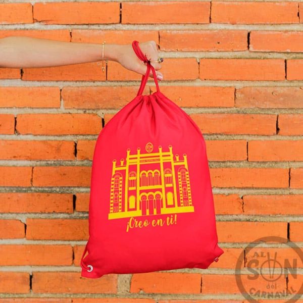 mochila de saco Gran Teatro Falla creo en ti roja