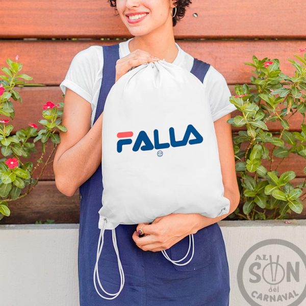 mochila de saco marca Falla blanca