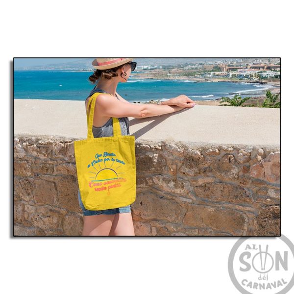 tote bag que bonita es cadiz por la tarde amarillod