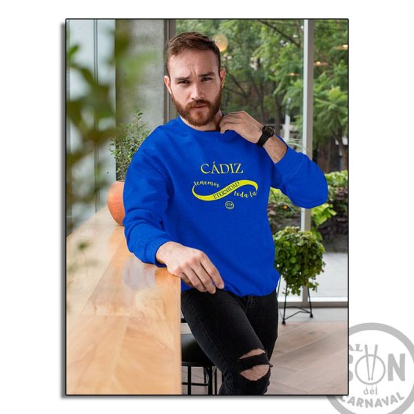 sudadera cadiz tenemos toda la eternidad azul