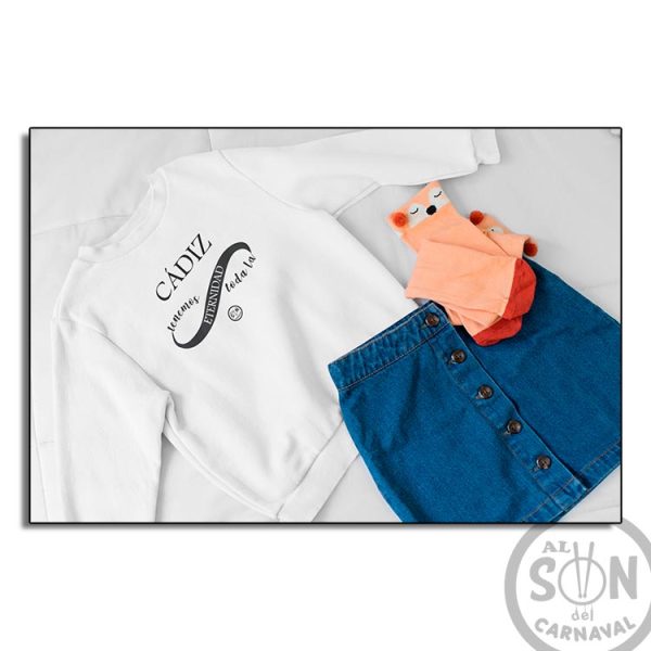 sudadera para niño cadiz tenemos toda la eternidad blanca