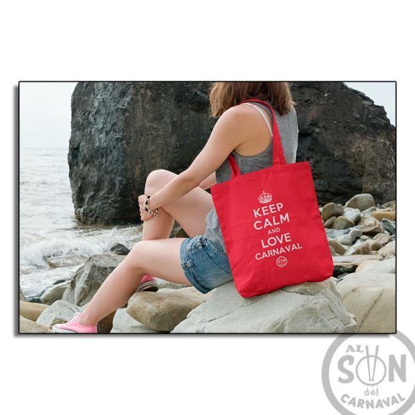 tote bag keep calm and love carnaval rojo