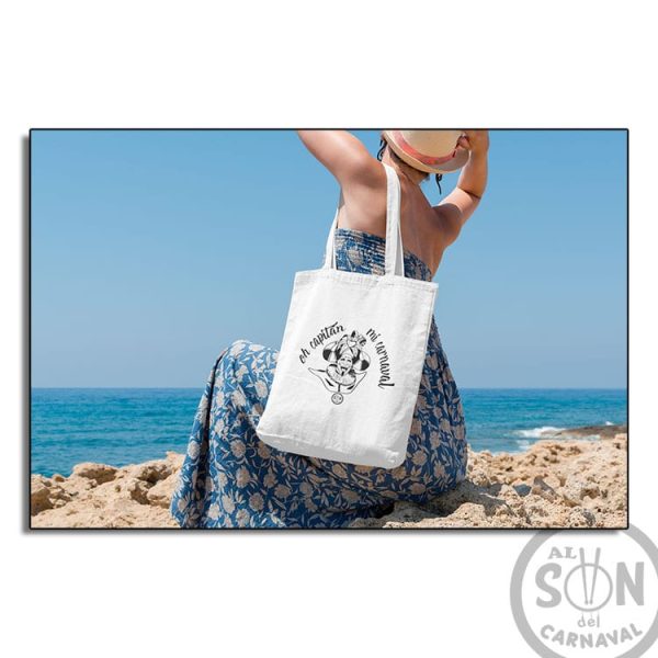 tote bag oh capitan mi carnaval frase arriba blanco