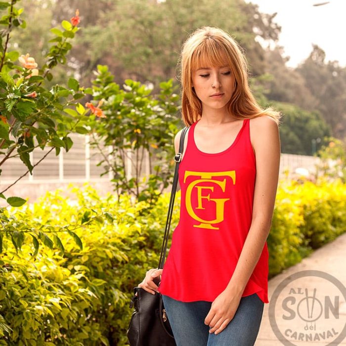 Camiseta Mujer Fashion logo gran teatro falla roja