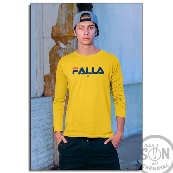 camiseta marca falla managa larga amarillo