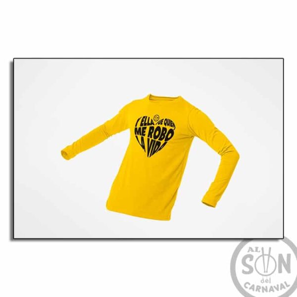 camiseta y ella fue quien me robó la vida amarillo