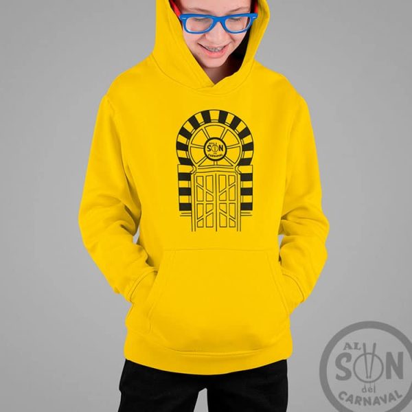 sudadera para niño la puerta del falla con capucha amarillo