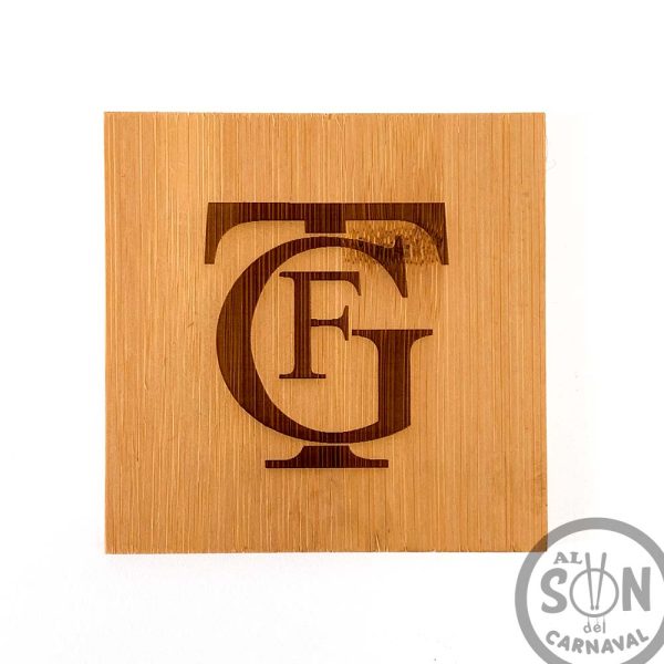 Posavasos logo del Falla - madera