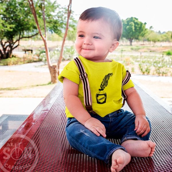 camiseta bebe veneno de carnaval amarilla