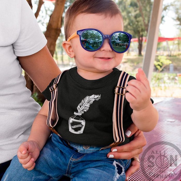 camiseta bebe veneno de carnaval negro