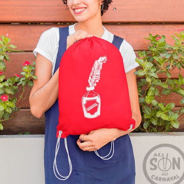 mochila de saco veneno de carnaval roja