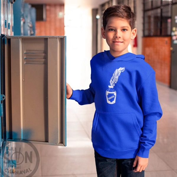 sudadera para niño veneno de carnaval con capucha azul