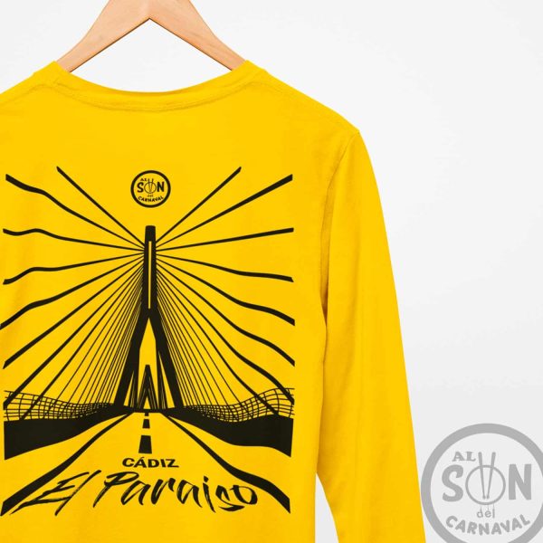 camiseta manga larga cadiz es el paraíso amarillo