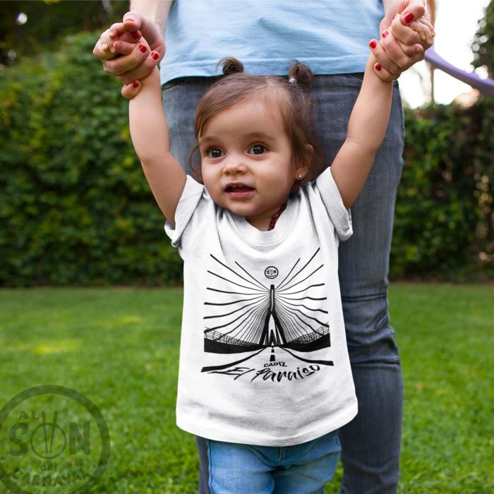 camiseta para bebe cadiz es el paraiso blanco