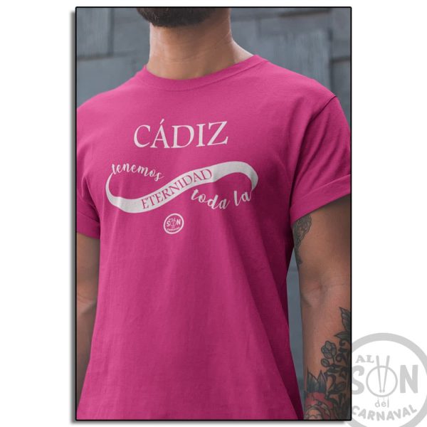 camiseta cadiz tenemos toda la eternidad fucsia