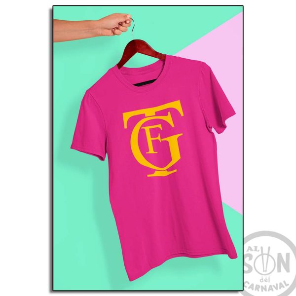 Camiseta Logo Gran Teatro Falla amarillo fucsia