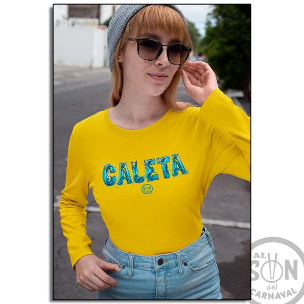 camiseta caleta maga larga amarillo