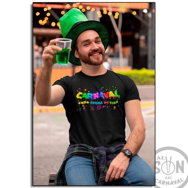 camiseta carnaval una forma de vida negra hombre