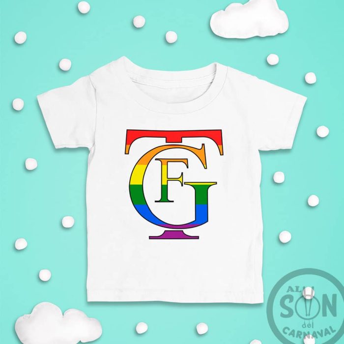 camiseta logo del falla lgtbi blanca para bebé