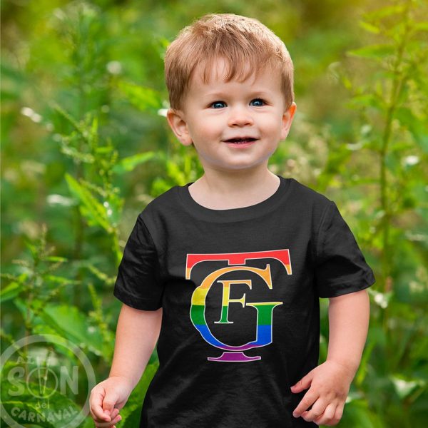 camiseta logo del falla lgtbi negra para bebé