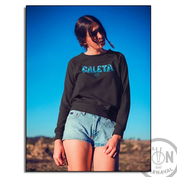 sudadera caleta sin capucha negra