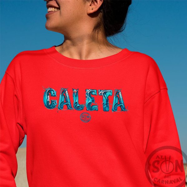 sudadera caleta sin capucha roja