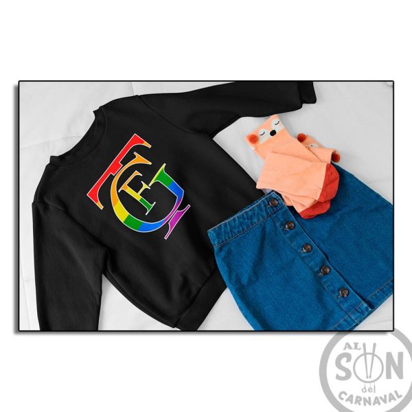 sudadera logo del teatro falla lgtbi sin gorro negra