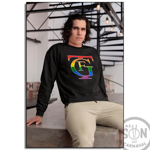 sudadera logo del teatro falla lgtbi sin gorro negra