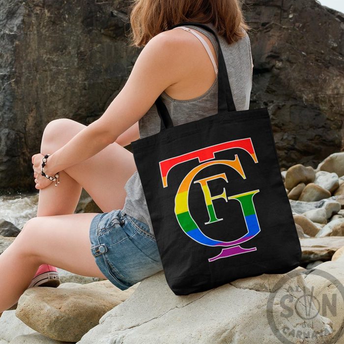 tote bag logo del teatro falla lgtbi negro