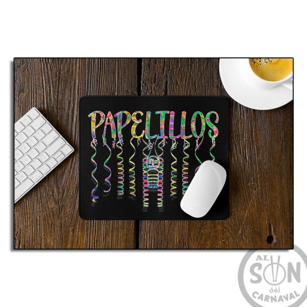 alfombrilla de raton papelillos negra