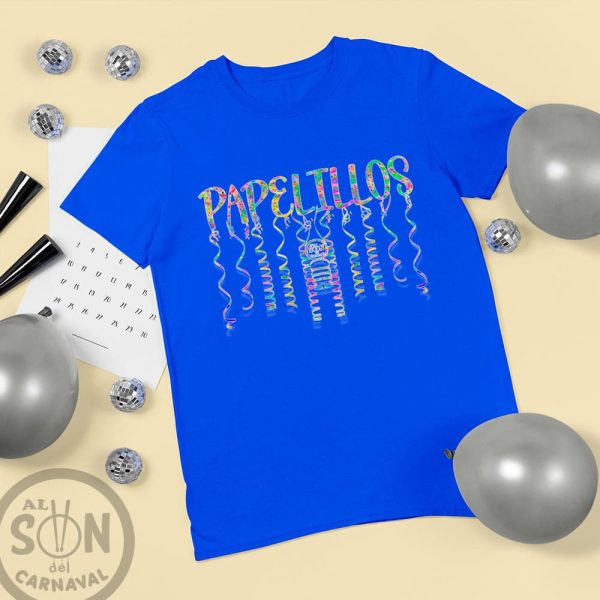 camiseta papelillos azul