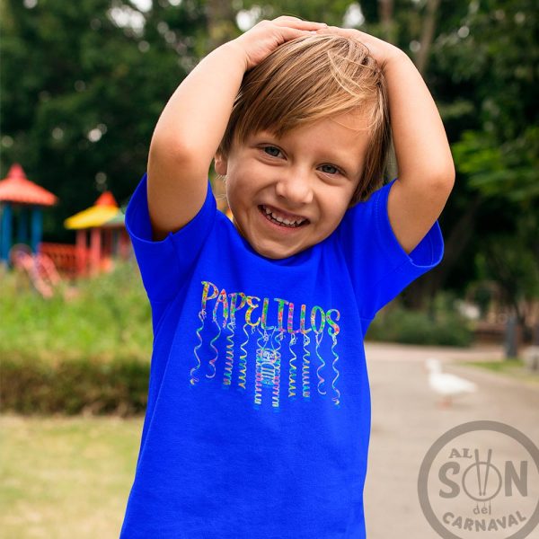 camiseta para niño papelillos azul