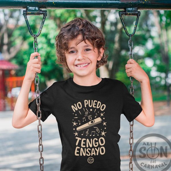 camiseta para niño no puedo tengo ensayo chirigota negra