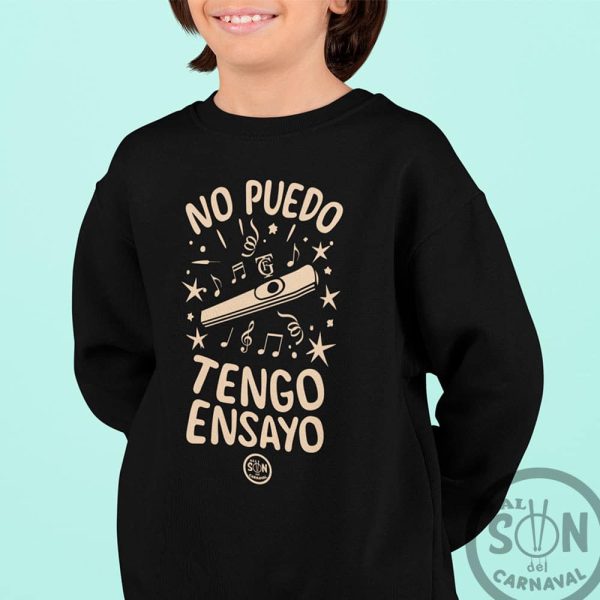 sudadera para niño no puedo tengo ensayo chirigota sin gorro negra