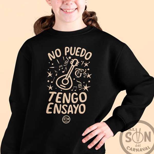 sudadera para niño no puedo tengo ensayo coro sin gorro negra