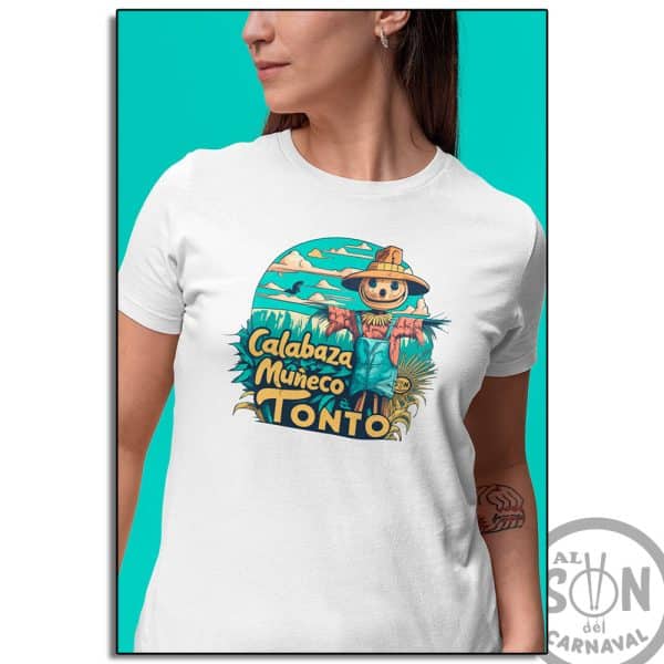 camiseta calabaca muñeco tonto blanco