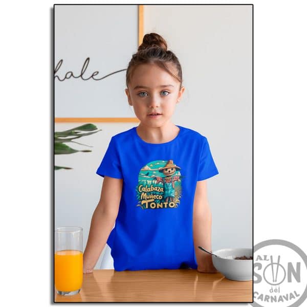 camiseta para niño calabaza muñeco tonto azul